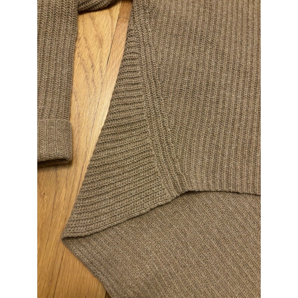 Brochu Walker Thandee Brown Asymmetric Hem Pullover Sweater XS Wool Linen Rib - Picture 5 of 14